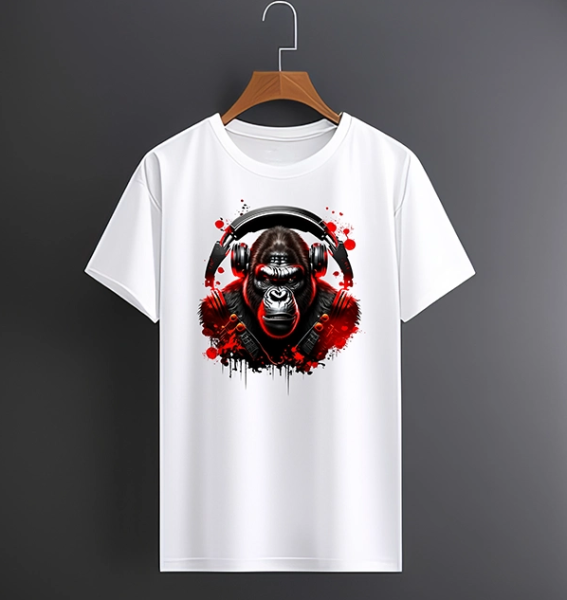 Goril Gorilla Maymun Dj Monkey Kulaklık Tişört