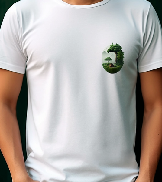 Doğa Temalı Minimalist Baskılı Tişört