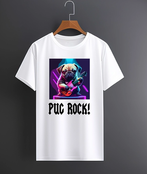 Pug Rock Baskılı Tişört