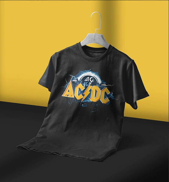 AC-DC Yüksek Voltaj Baskılı Tişört