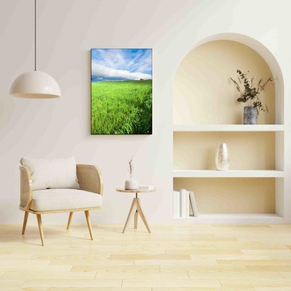 Doğal Yeşil Çayır Manzaralı Canvas Tablo
