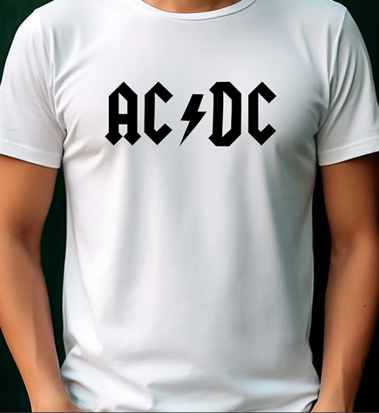 AC-DC Baskılı Tişört