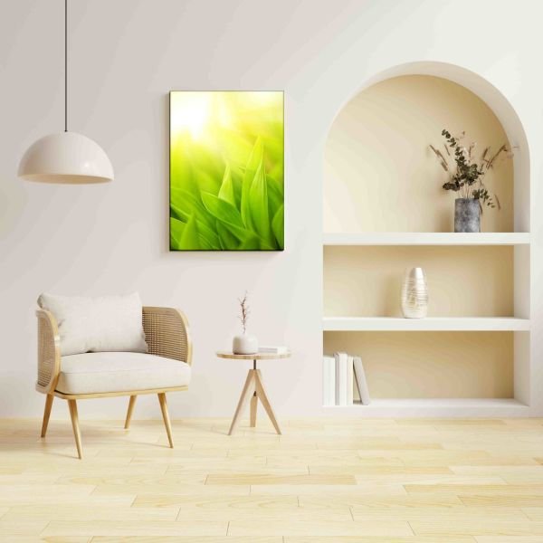 Güneş Işığında Yeşil Yapraklar Canvas Tablo