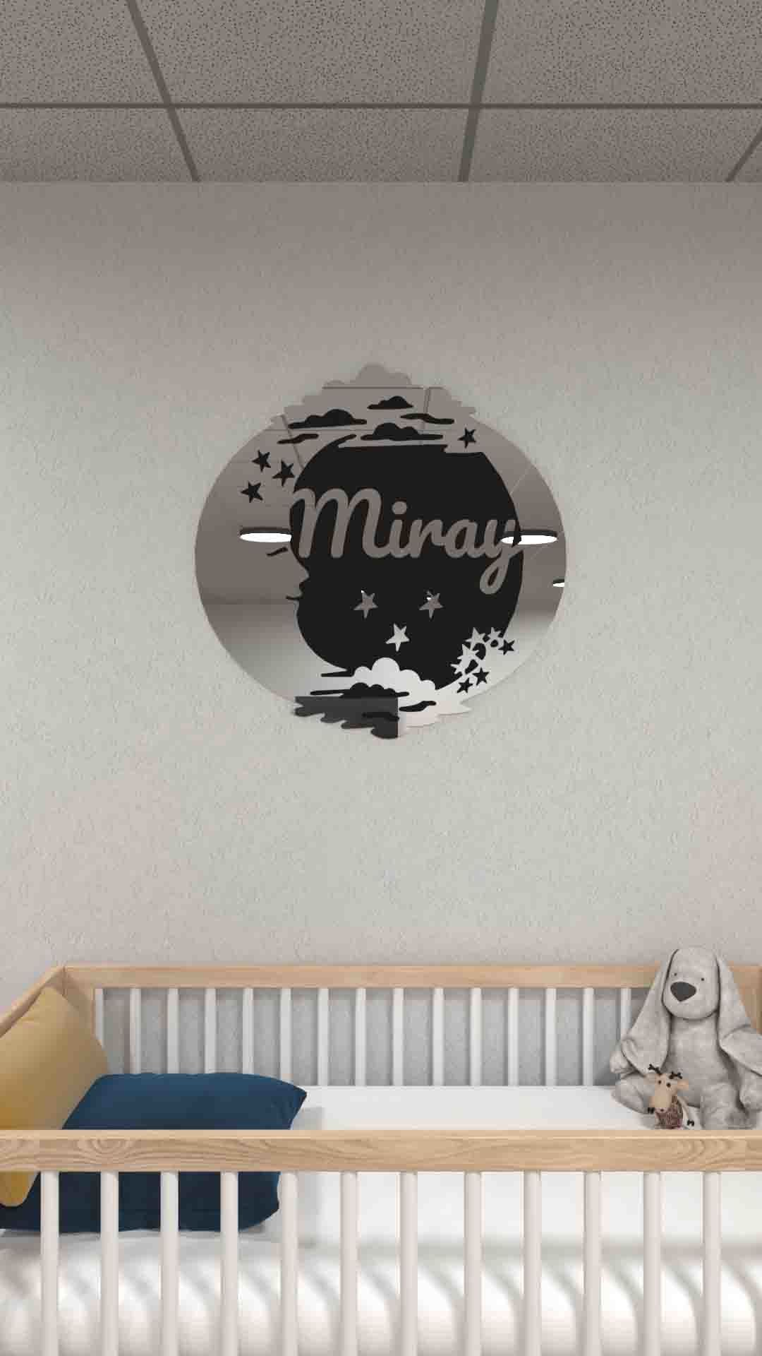 Aynalı Silver Kişiye Özel Duvar Dekoru