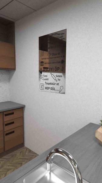 Aynalı Mutfak Kuralları Dekoratif Duvar Panosu