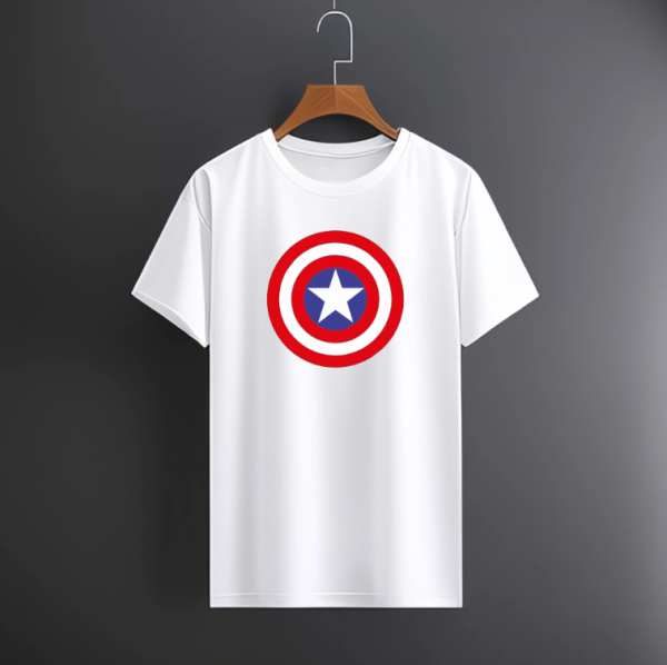 Captain America Shield Logo Baskılı Tişört