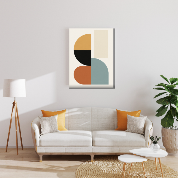 Minimalist Geometrik Soyut Kanvas Tablo