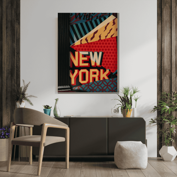 New York Şehir Temalı Pop Art Kanvas Tablo