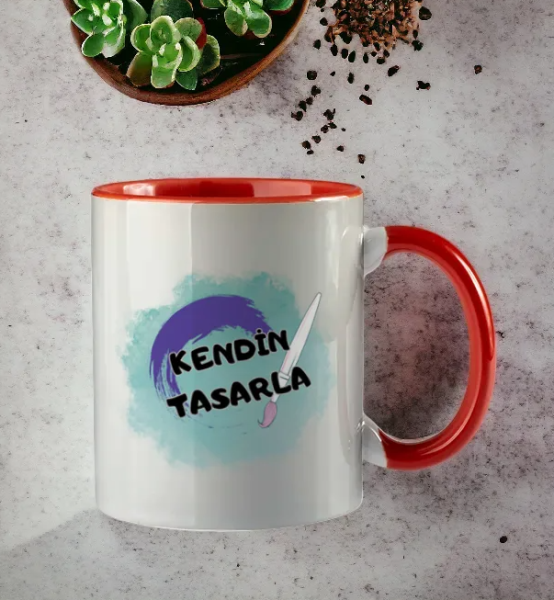 İçi Turuncu Seramik Kupa