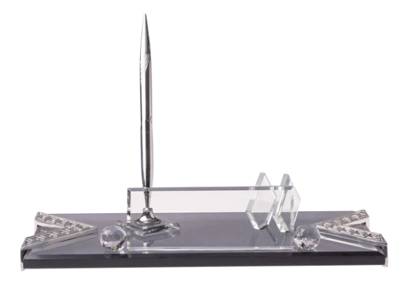 Elegant Kristal Kalemlikli Masa İsimliği
