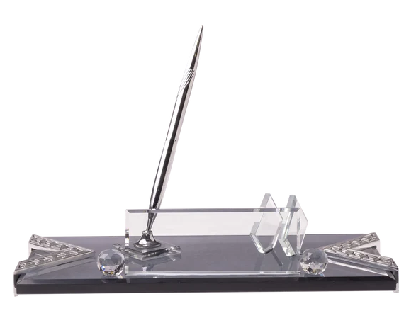 Elegant Kristal Kalemlikli Masa İsimliği