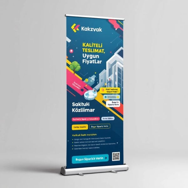 Roll Up Banner Baskı 100 x 200 cm - Sadece Poster  - YOK